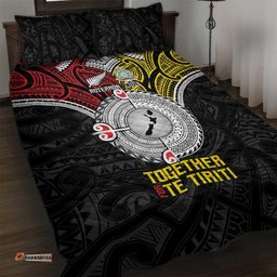 Aotearoa and Niue Mo Te Tiriti Quilt Bed Set New Zealand Honour The Treaty Ake!Ake!Ake! LT9