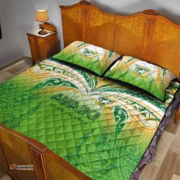 Cook Islands Rugby League Quilt Bed Set Avaiki Tatau Tribal Motifs White Color LT03