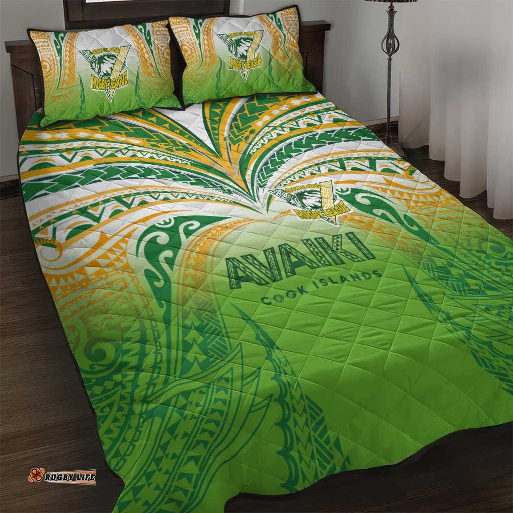 Cook Islands Rugby League Quilt Bed Set Avaiki Tatau Tribal Motifs White Color LT03