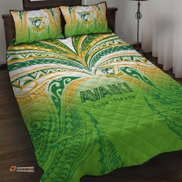 Cook Islands Rugby League Quilt Bed Set Avaiki Tatau Tribal Motifs White Color LT03