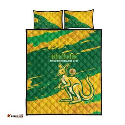 Australia Soccer Quilt Bed Set 2025 Go Matildas Marble Grunge Style LT14
