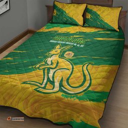 Australia Soccer Quilt Bed Set 2025 Go Matildas Marble Grunge Style LT14