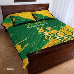 Australia Soccer Quilt Bed Set 2025 Go Matildas Marble Grunge Style LT14