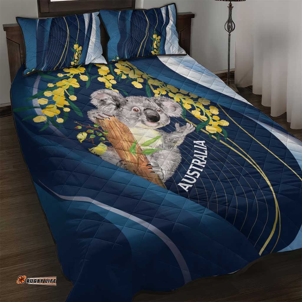 Australia Day Quilt Bed Set Koala Blue Modern Vibe LT7