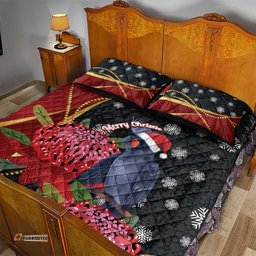 Australia Palm Cockatoo Christmas Quilt Bed Set Probosciger Aterrimus Waratah Merry Chrissie LT14