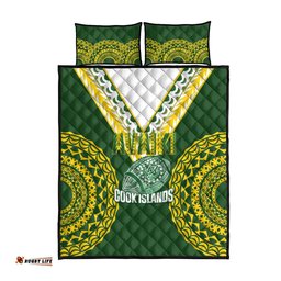 Avaiki Cook Islands Rugby Quilt Bed Set Kuki Airani Tatau Green LT14
