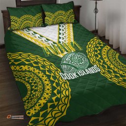 Avaiki Cook Islands Rugby Quilt Bed Set Kuki Airani Tatau Green LT14