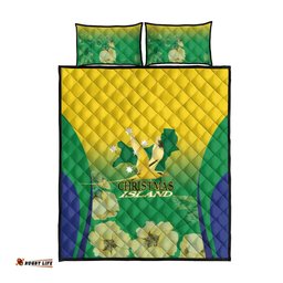 Australia Christmas Island Quilt Bed Set Golden Bosun Abutilon listeri With Map LT14