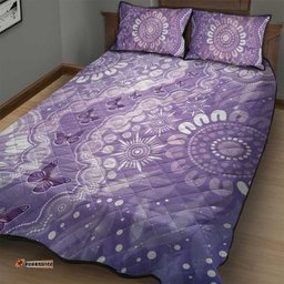 Australia Epilepsy Awareness Quilt Bed Set Purple Butterflies Aboriginal LT05