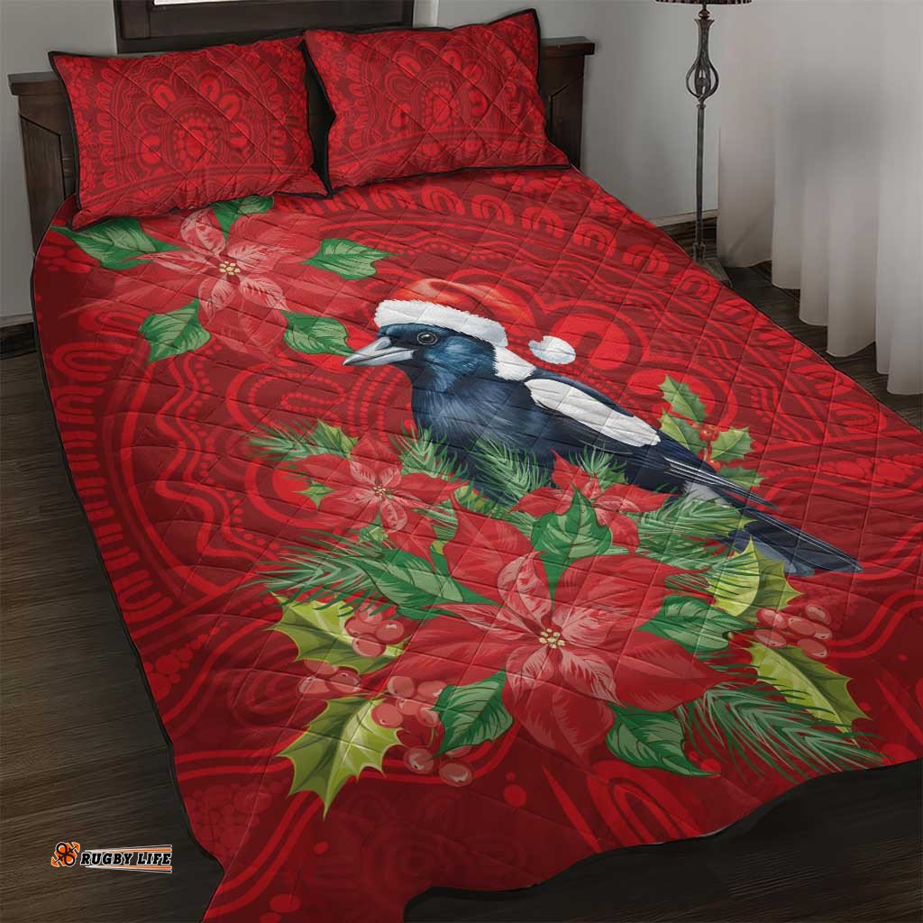 Australian Magpie Quilt Bed Set Aboriginal Inspired Christmas LT9
