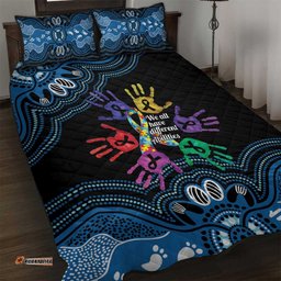 Autism Awareness Australia Indigenous Quilt Bed Set We All Have Different Abilities LT14
