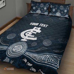 Custom Carlton Football Quilt Bed Set Go Blues Aboriginal Art LT14