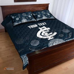 Custom Carlton Football Quilt Bed Set Go Blues Aboriginal Art LT14