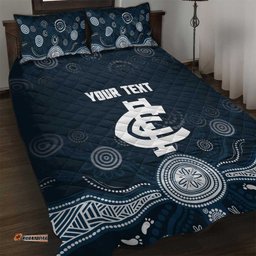 Custom Carlton Football Quilt Bed Set Go Blues Aboriginal Art LT14