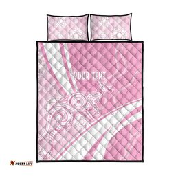 Australia Bowls Personalised Indigenous Pink Round Quilt Bed Set LT7