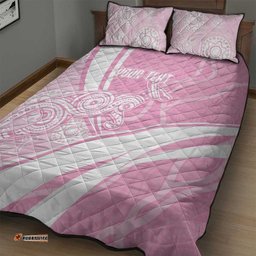 Australia Bowls Personalised Indigenous Pink Round Quilt Bed Set LT7