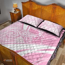 Australia Bowls Personalised Indigenous Pink Round Quilt Bed Set LT7