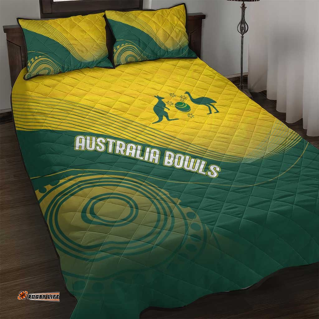 Australia Bowls Quilt Bed Set Basic Marble Glaze - National Color LT7