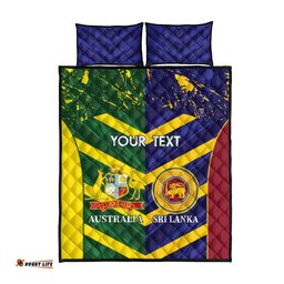 Custom Sri Lanka And Australia Cricket Quilt Bed Set 2025 The Lions Baggy Greens Together LT14
