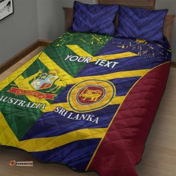 Custom Sri Lanka And Australia Cricket Quilt Bed Set 2025 The Lions Baggy Greens Together LT14