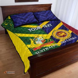 Custom Sri Lanka And Australia Cricket Quilt Bed Set 2025 The Lions Baggy Greens Together LT14