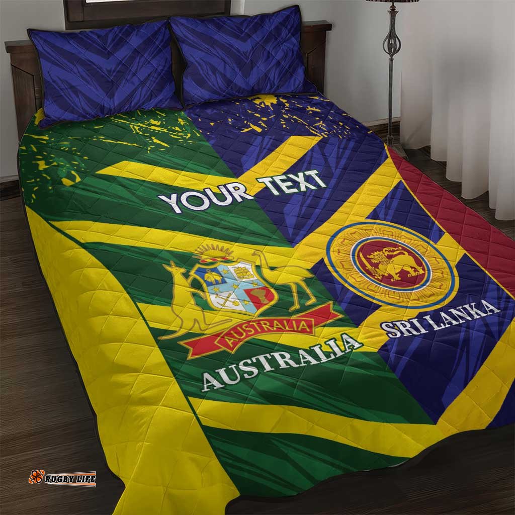 Custom Sri Lanka And Australia Cricket Quilt Bed Set 2025 The Lions Baggy Greens Together LT14