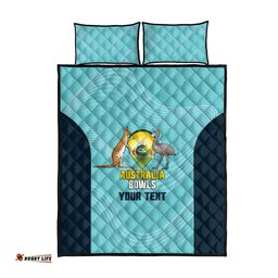 Custom Bowls Australia Quilt Bed Set Teal Color Curve Sporty LT14