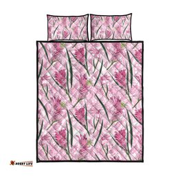 Australia Kangaroo Paws Quilt Bed Set Aussie Native Flowers Indigenous Art LT14