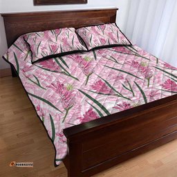 Australia Kangaroo Paws Quilt Bed Set Aussie Native Flowers Indigenous Art LT14