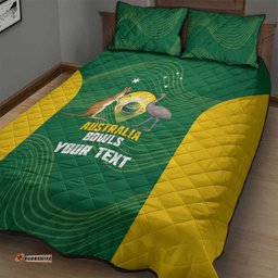 Custom Bowls Australia Quilt Bed Set National Color Curve Sporty LT14
