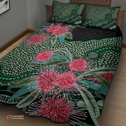 Australia Hakea Quilt Bed Set Aussie Native Flowers Indigenous Art LT14
