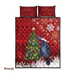 Australia Palm Cockatoo Christmas Quilt Bed Set Goliath Cockatoo Santa Merry Chrissie LT14