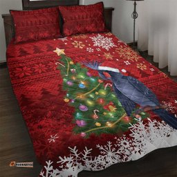 Australia Palm Cockatoo Christmas Quilt Bed Set Goliath Cockatoo Santa Merry Chrissie LT14