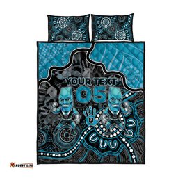 Custom Power Football Quilt Bed Set Aboriginal Dot Art Pattern DT05