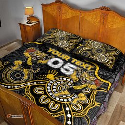 Custom Richmond Football Quilt Bed Set Aboriginal Dot Art Pattern DT05