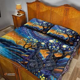 Australian Night Sky Landscape Quilt Bed Set Aboriginal Dreamtime Story LT9