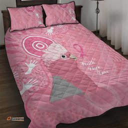 Australia Breast Cancer Awareness Quilt Bed Set Galah Faith Hope Love Pink Month LT14