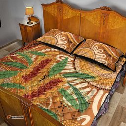 Australia Bottlebrush Quilt Bed Set Callistemon Aussie Native Flowers Indigenous Art LT14
