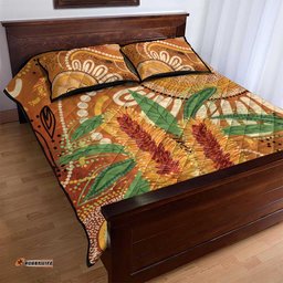 Australia Bottlebrush Quilt Bed Set Callistemon Aussie Native Flowers Indigenous Art LT14
