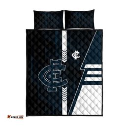Carlton Blues Quilt Bed Set Modern Geometric Sports Graphic Style TS04