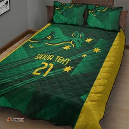 Australia Kangaroo Custom Quilt Bed Set Aussie National Color Sporty Pattern LT9