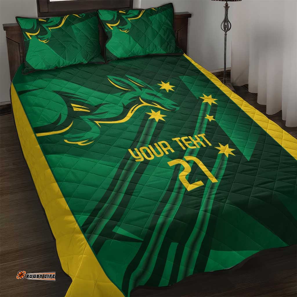 Australia Kangaroo Custom Quilt Bed Set Aussie National Color Sporty Pattern LT9