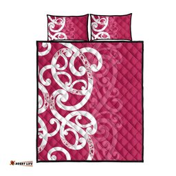 Breast Cancer Awareness Maori Quilt Bed Set Koru Kowhaiwhai LT7