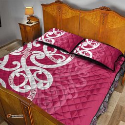 Breast Cancer Awareness Maori Quilt Bed Set Koru Kowhaiwhai LT7
