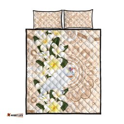 Australia Long-billed Corella Quilt Bed Set Cacatua Tenuirostris Plumeria Aboriginal Art LT14