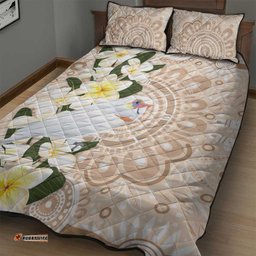 Australia Long-billed Corella Quilt Bed Set Cacatua Tenuirostris Plumeria Aboriginal Art LT14