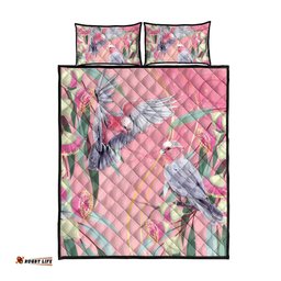 Australia Breast Cancer Awareness Quilt Bed Set Pink Galah with Eucalyptus Flowers LT7