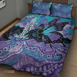 Australia Indigenous Teal Purple Contemporary Aboriginal Art Quilt Bed Set Hope Is Real LT7