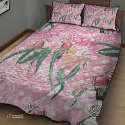 Australia Galah Aboriginal Quilt Bed Set Breast Cancer Awareness LT7