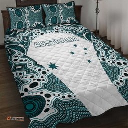 Australia Rugby 2026 Quilt Bed Set Go Wallabies Aboriginal Pattern White Version LT05